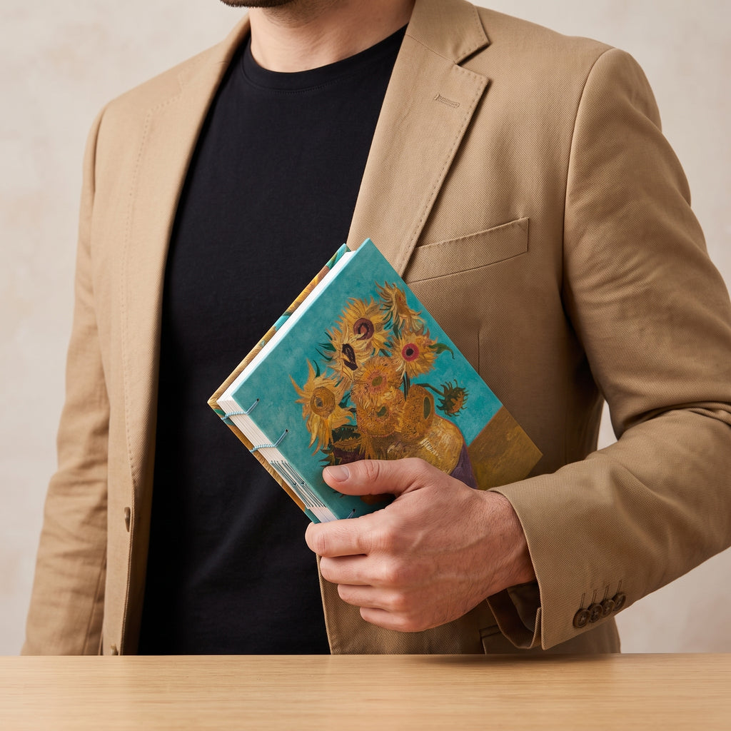 Vase with Twelve Sunflowers by Vincent van Gogh / A5 lined