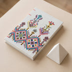 My Mother's cretan embroidery - red and blue / B6 blank
